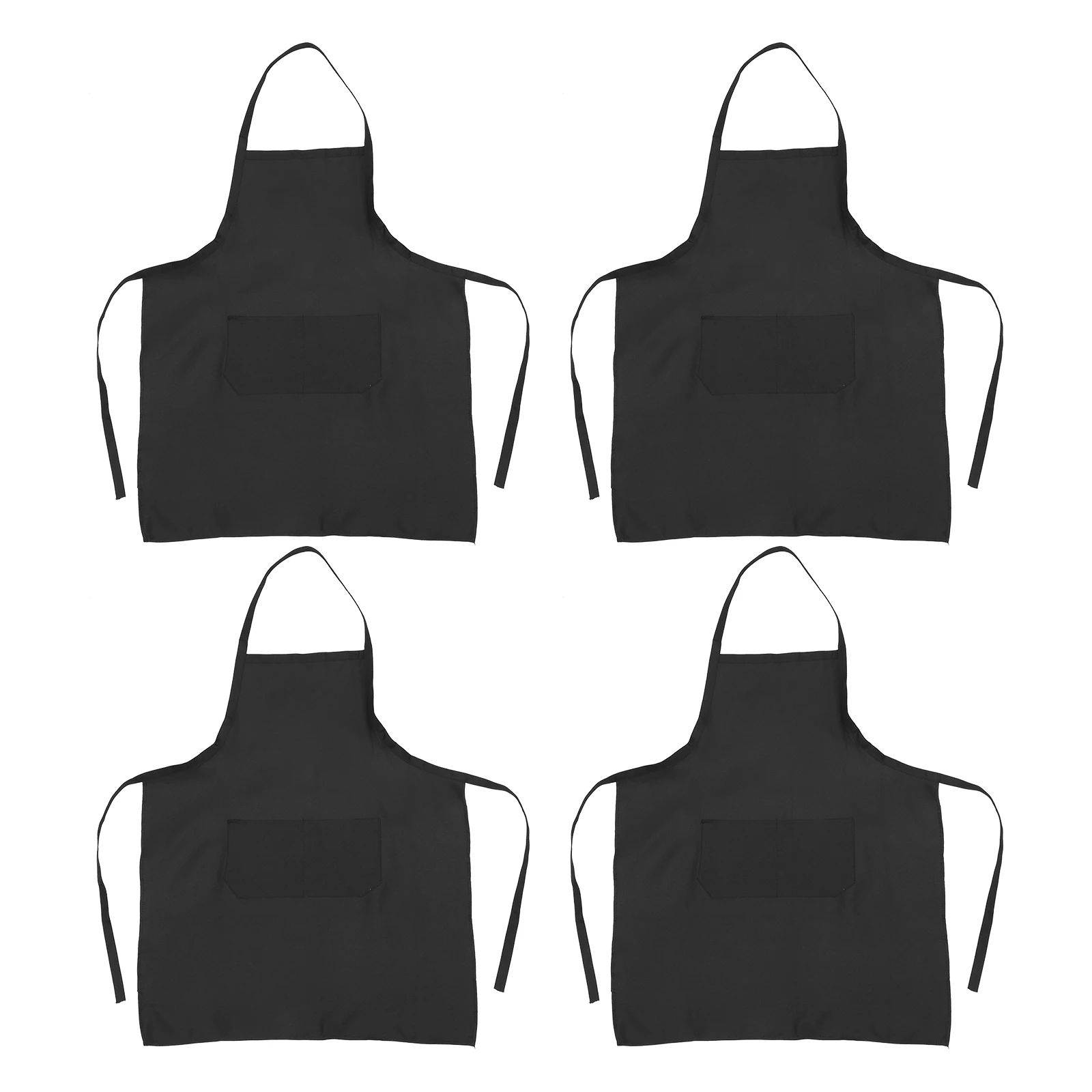 

4pcs resistant Polyester Aprons Pockets for Kitchen Oil Proof Kitchen Aprons Cooking Baking Serving Grilling Women's Supplies