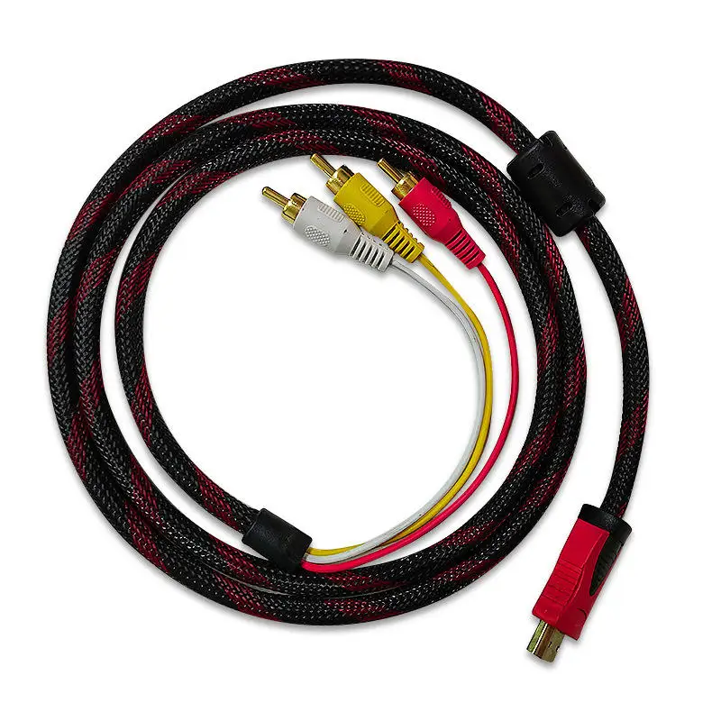1.5 متر تحويل محول HDMI-متوافق مع كابل RCA ذكر إلى 3 RCA AV ذكر AV مركب ذكر M/M موصل كابل محول الحبل