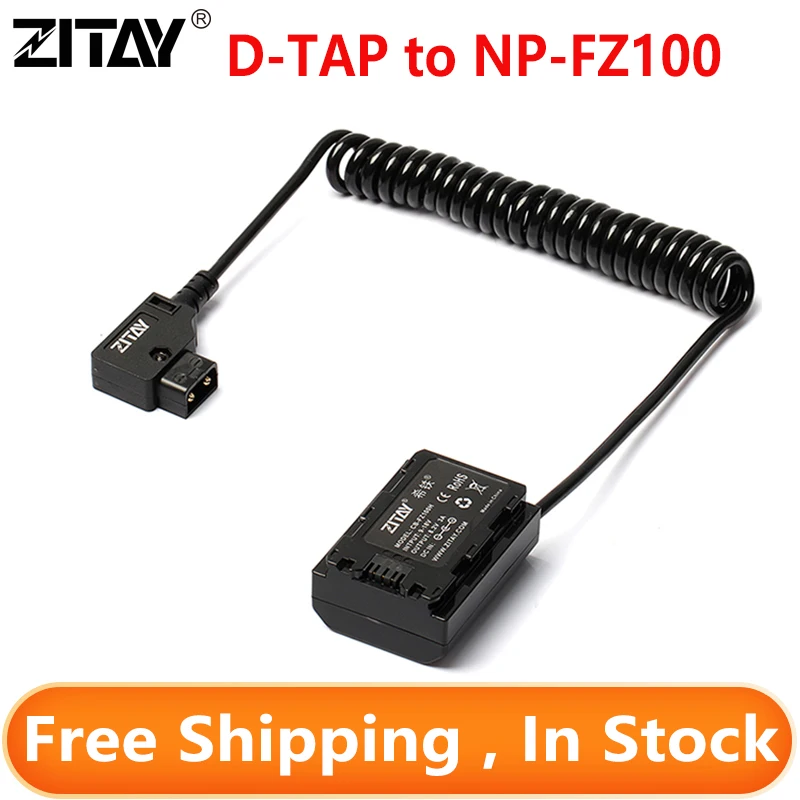 ZITAY D-TAP to NP-FZ100 Camera Dummy Battery for Sony Alpha A7III A7R III A9 A7R IV Alpha 9 II A9R A9S A7R3 A7S3 Led Light Power