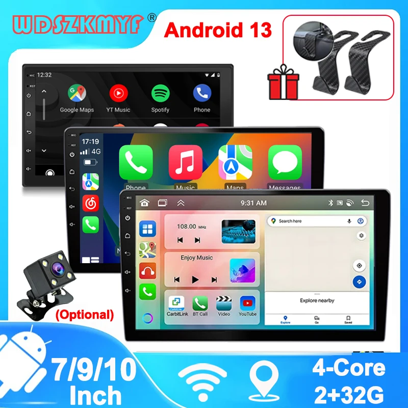 

2 Din Car Audio Android 13 Car Radio 7"/9"/10" Android auto Carplay GPS Automotive Multimedia Player car intelligent systems