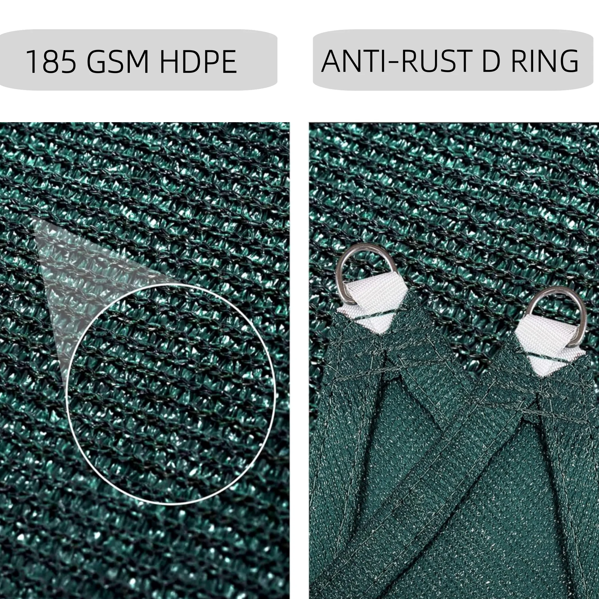 10' X 10' X 10' Triangle Green Sun Shade Sail Canopy UV Block for Outdoor Patio Garden Backyard
