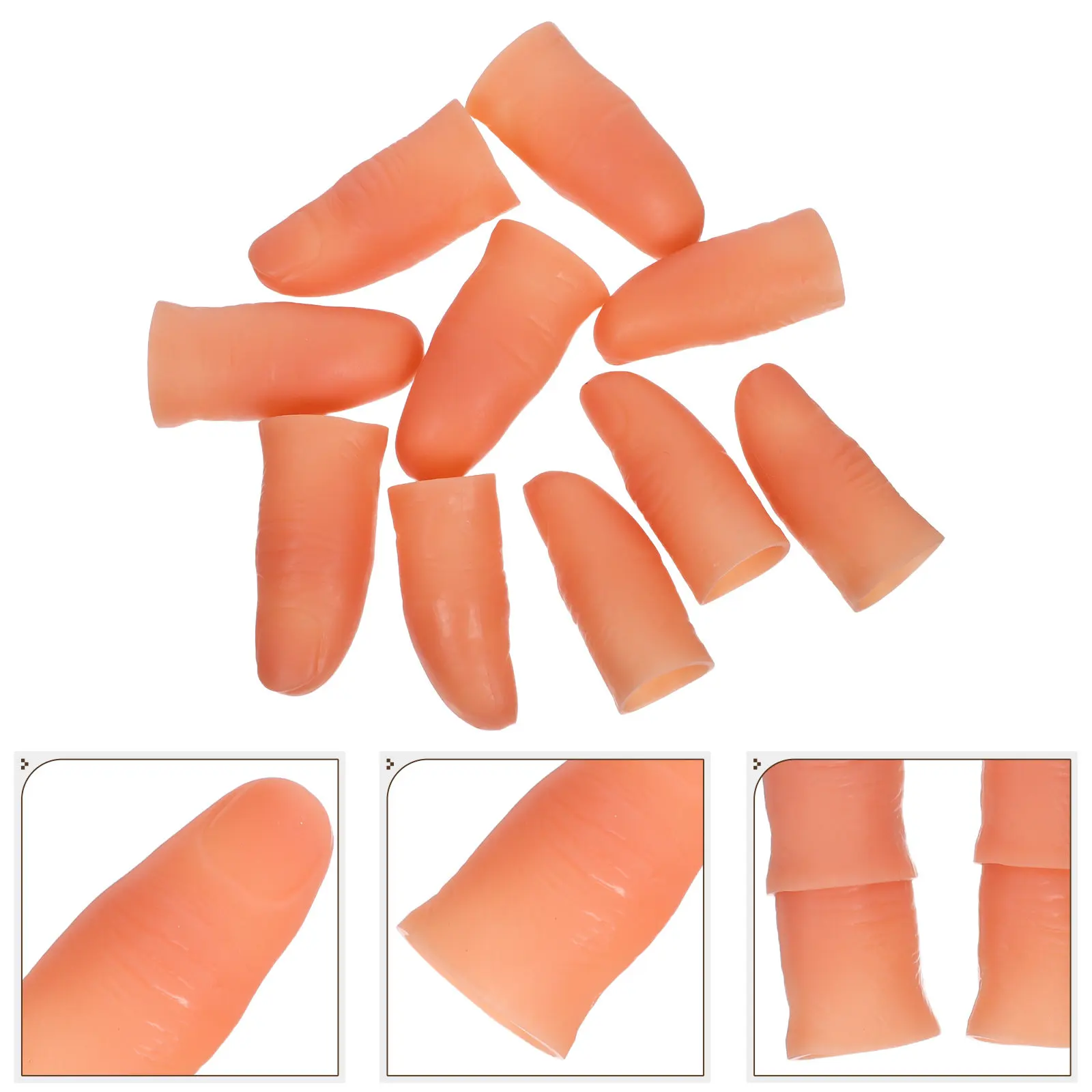 

10Pcs Simulation Fake Finger Props Realistic Plastic Thumb Tips Nail Trick Finger Props for Stage Show Party