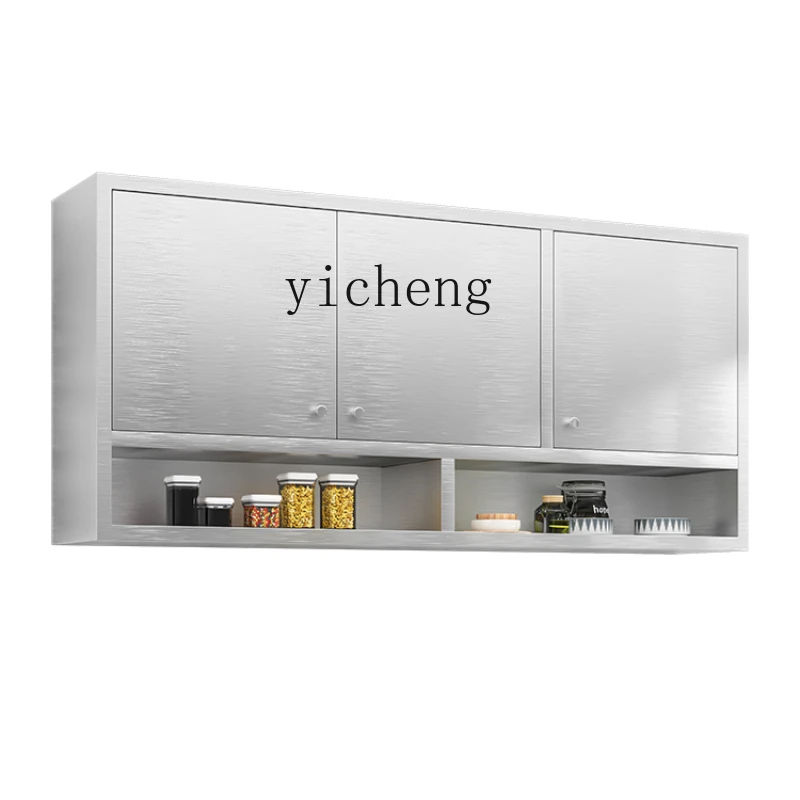 Xl Stainless Steel Kitchen Wall-Mounted Storage Wall Cupboard Seasoning Rack Balcony Top Cabinet