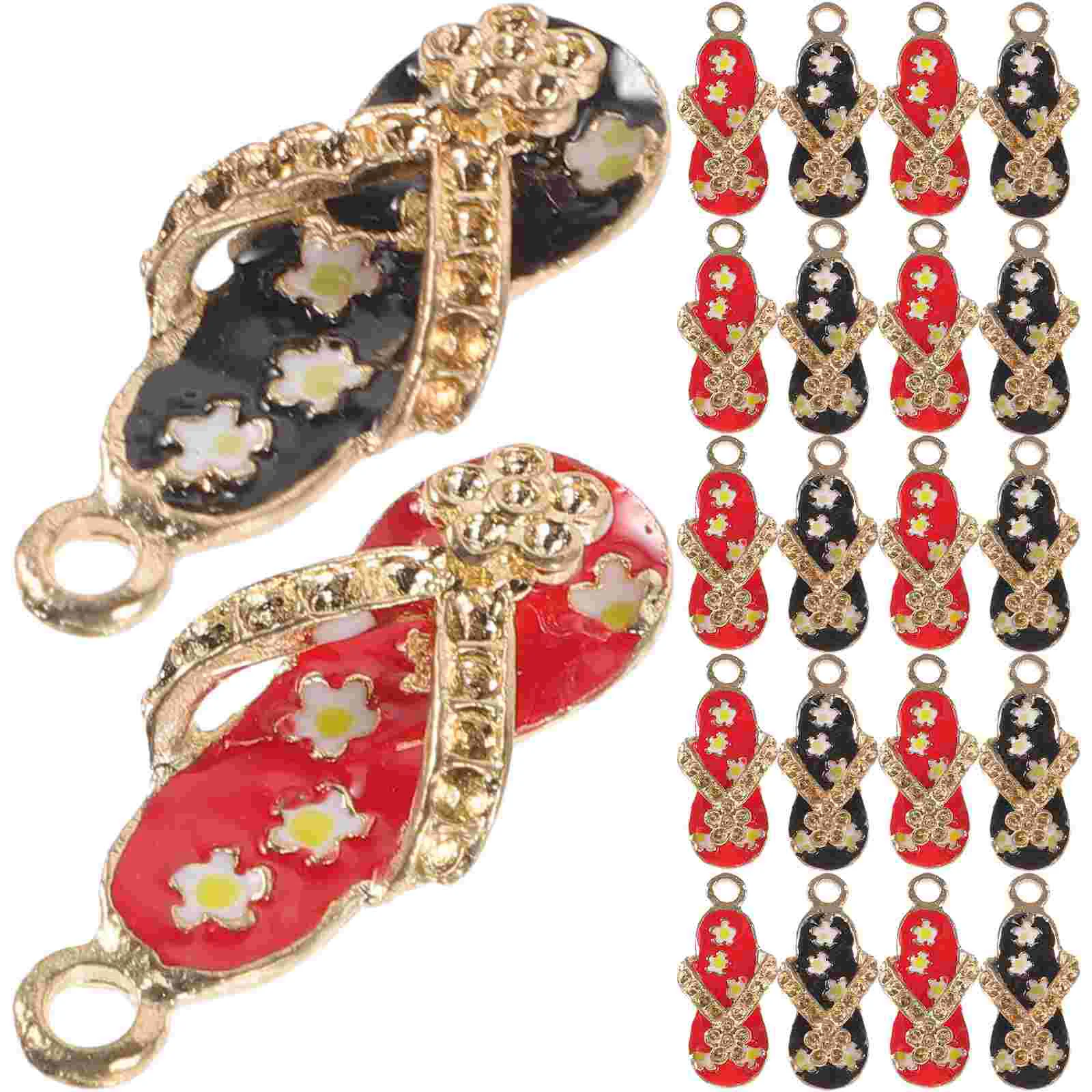 

20 Pcs Slipper Pendant Ornaments for Crafts Decor Mini Hanging Metal Pendants DIY Handmade Accessories Adorable Necklaces