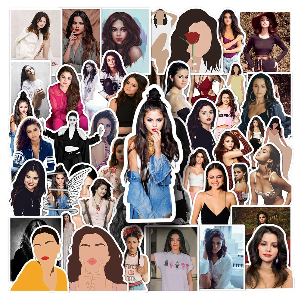 

10/30/50pcs Singer Actor Selena Gomez Stickers Star Girl Decals Decoration DIY Notebook Phone Scrapbook Guitar Sticker Fans Gift