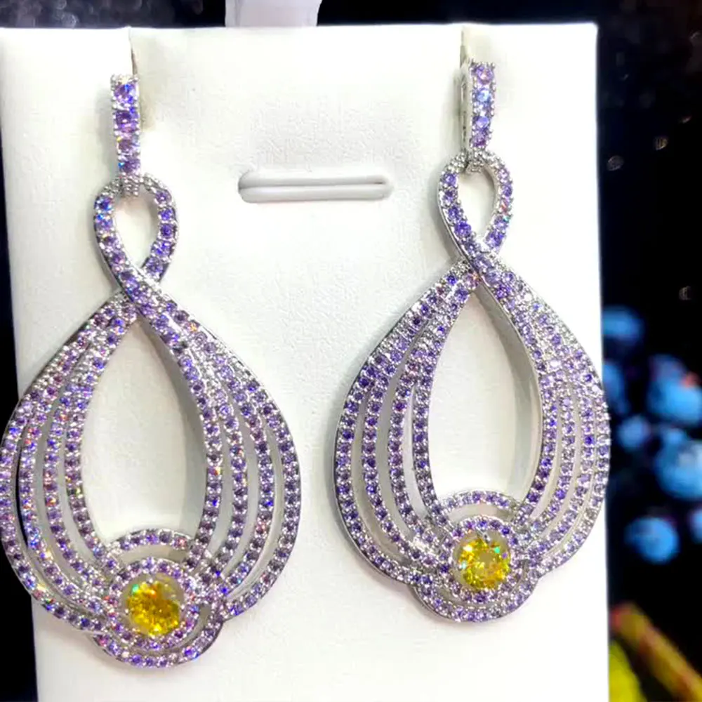 GODKI Bohemian Circle Long Drop Earring For Women Wedding Party Indian Dubai Bridal Jewelry boucle d'oreille femme