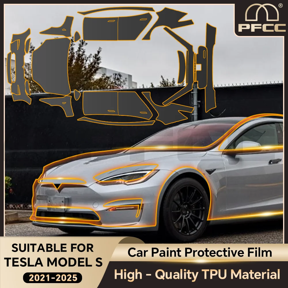 

PPF Tpu Car Paint Protection Film for Tesla Model S 2021-2026 Pre Cut Anti Scratch Resistant Clear Bra Ppf Decal Kit Sticker