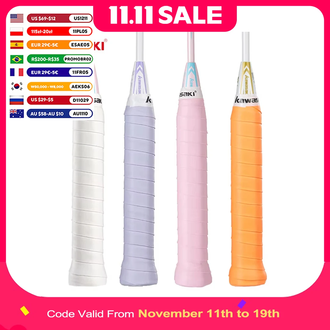 

Kawasaki Paddle Overgrips Теннисная ракетка Оригинальная нескользящая липкая ручка для бадминтона 5/10 шт.