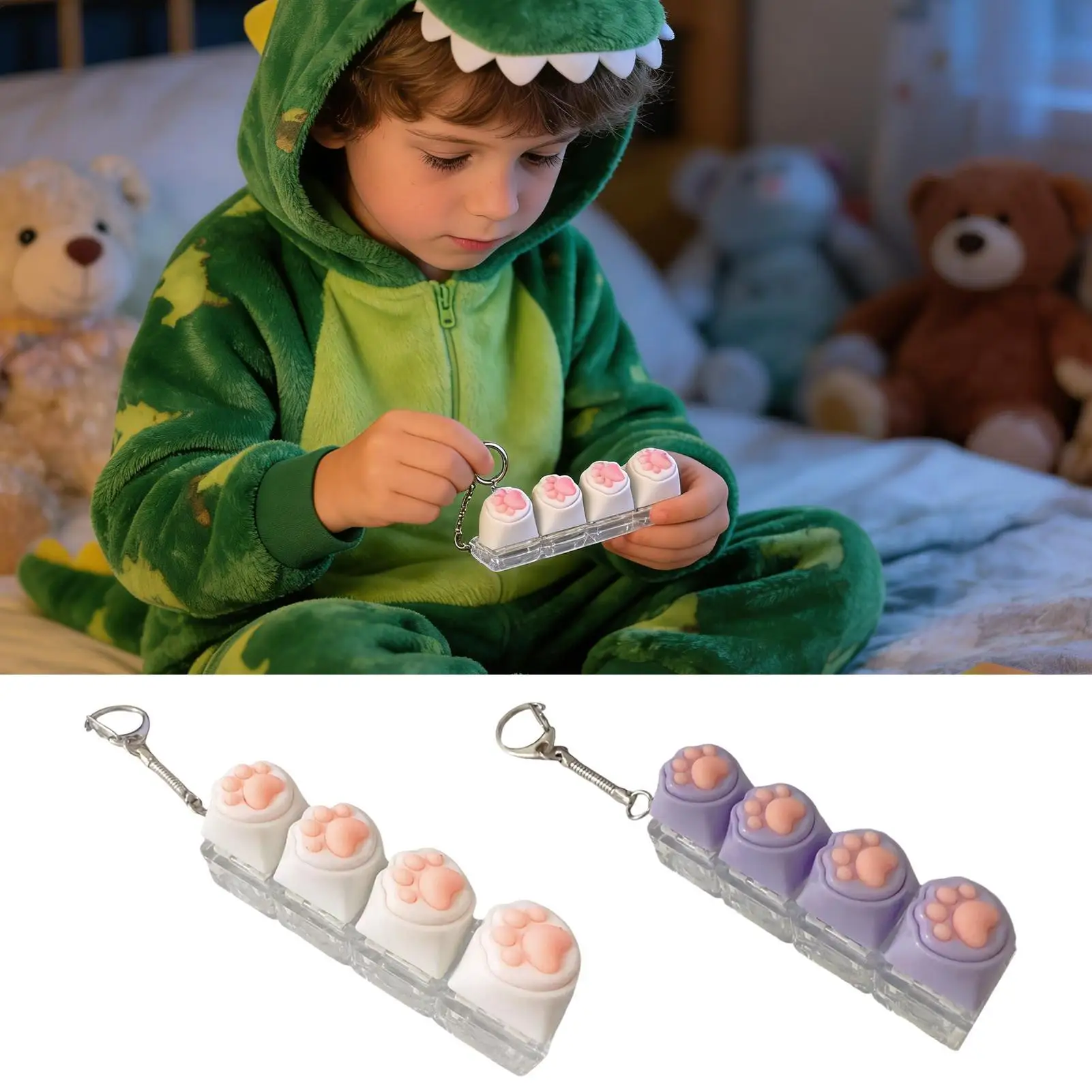 

4 клавиши, кошачья лапа, кнопка на палец, антистрессовая игрушка, механическая клавиатура, колпачки для клавиш, офисная декомпрессия, успокаивающий брелок, подарки для детей