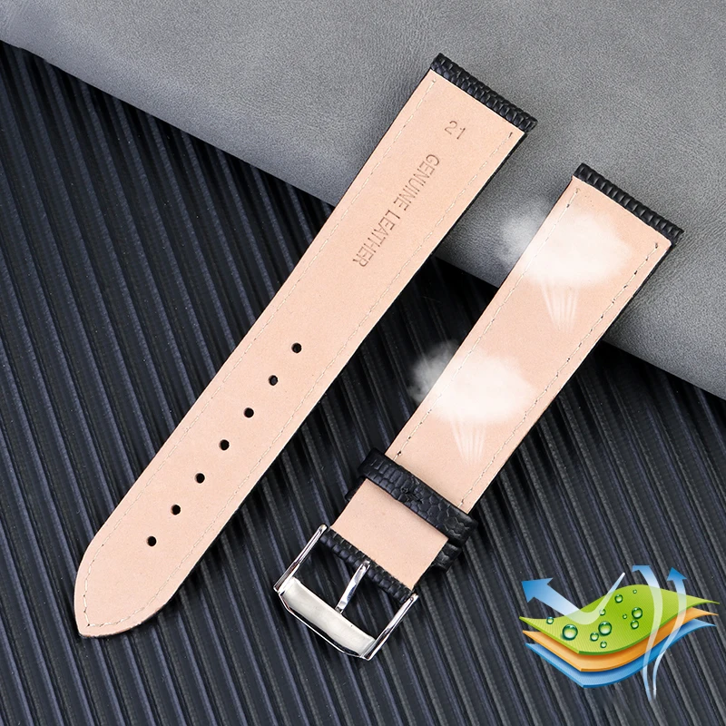 For Movado 0607122/606088 watch strap Simple stylish wristwatches band 15mm 16mm 18mm 20mm 21 22mm lizard pattern Cowhide strap