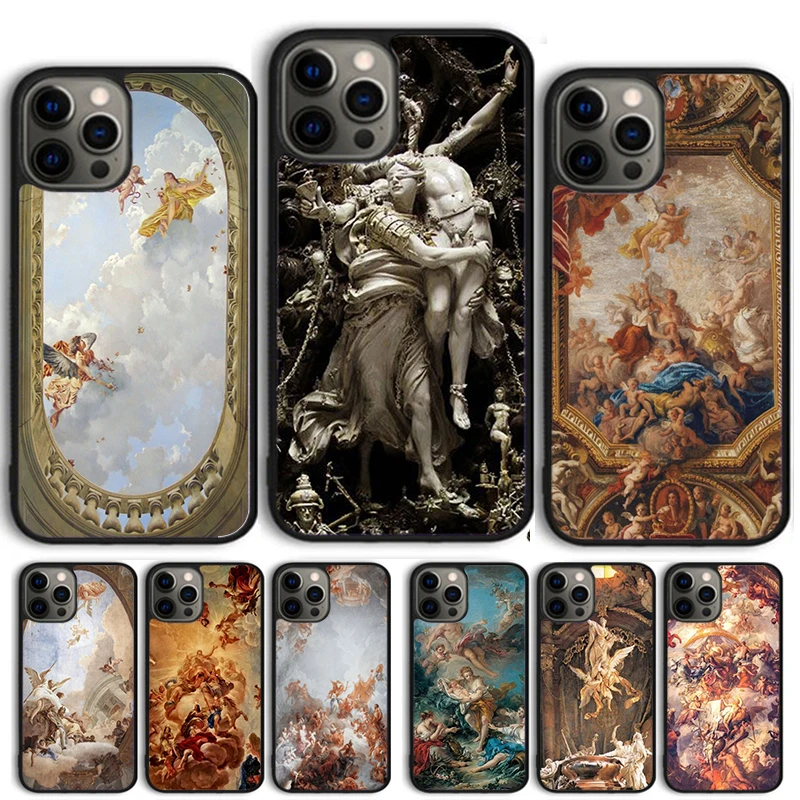 Vintage Baroque Painting Phone case  For iPhone 16 15 14 X XR XS 11 12 mini 13 Pro MAX Plus cover shell coque