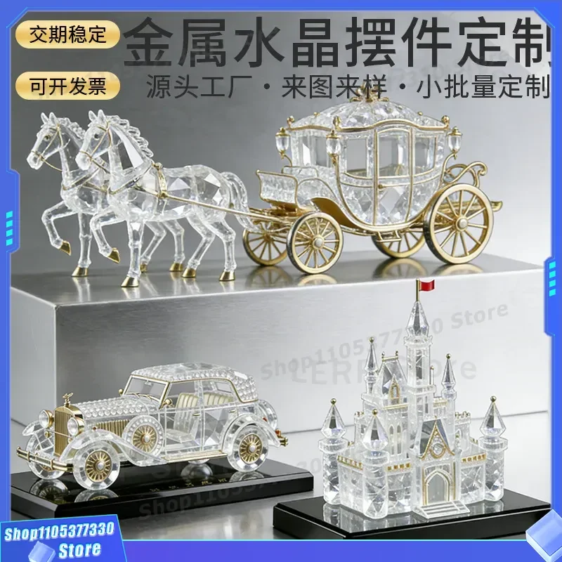 Custom 3D Crystal Building Model Car Desktop Ornament Creative Office Decoration Personalized Three Dimensional Glass