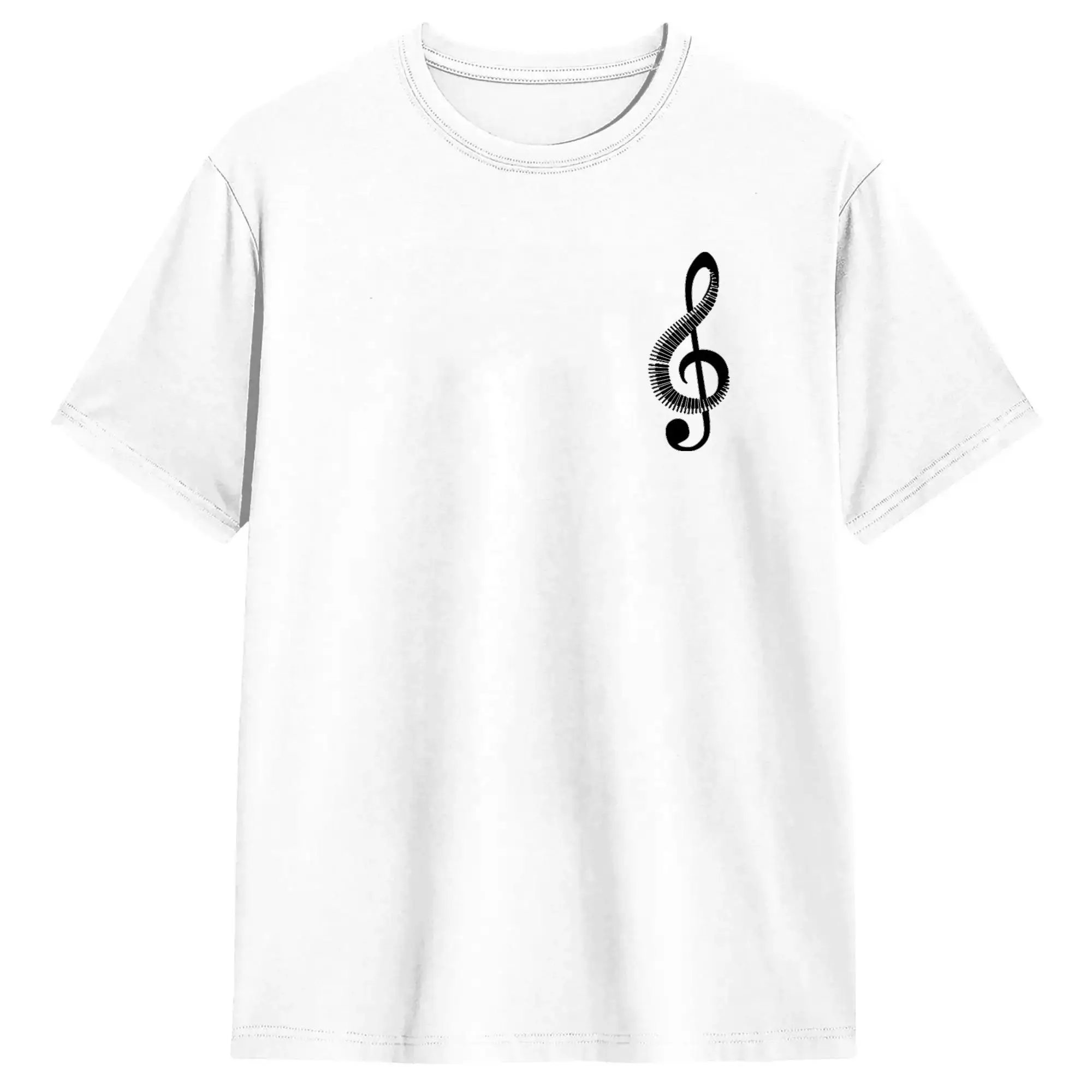 Treble Clef And Keyboard Men T Shirts  Humorous Tees Short Sleeve O Neck T-Shirts 100% Cotton New Arrival Tops