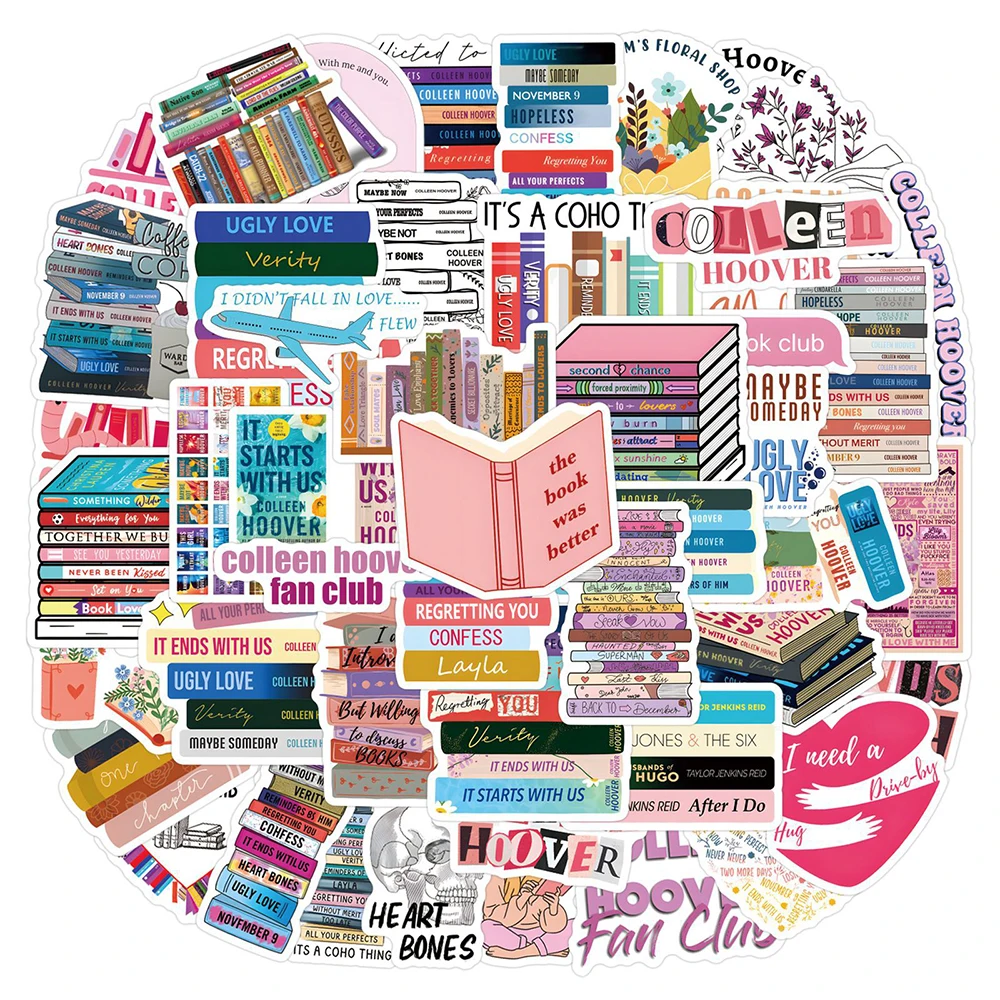 

10/30/60pcs Famous Writer Colleen Hoover Stickers Love Novel Cartoon Decals DIY Notebook Luggage Phone Guitar Sticker Decoration