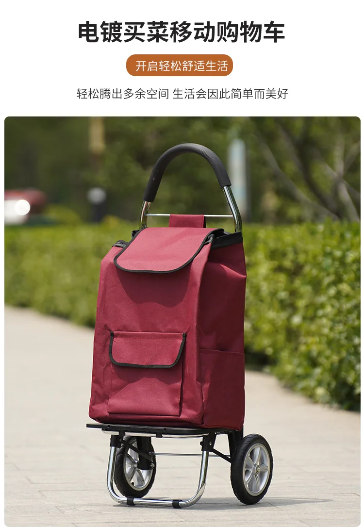 Chariot de Shopping observateur en Titane, Remorque à Bagages Pliable avec Poche Latérale