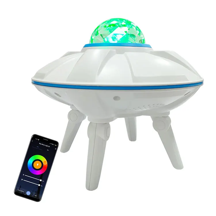 Moon And Water Pattern Music Night Light UfO Star Light Star Moon Lamp For Baby Kids Sleep Shooting  star light projector