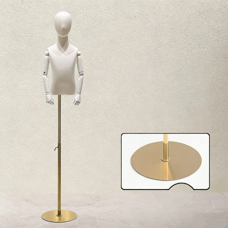 

Детский золотой манекен-стойка с круглым основанием для витрин магазинов одежды, демонстрационный реквизит для детской и младенческой одежды