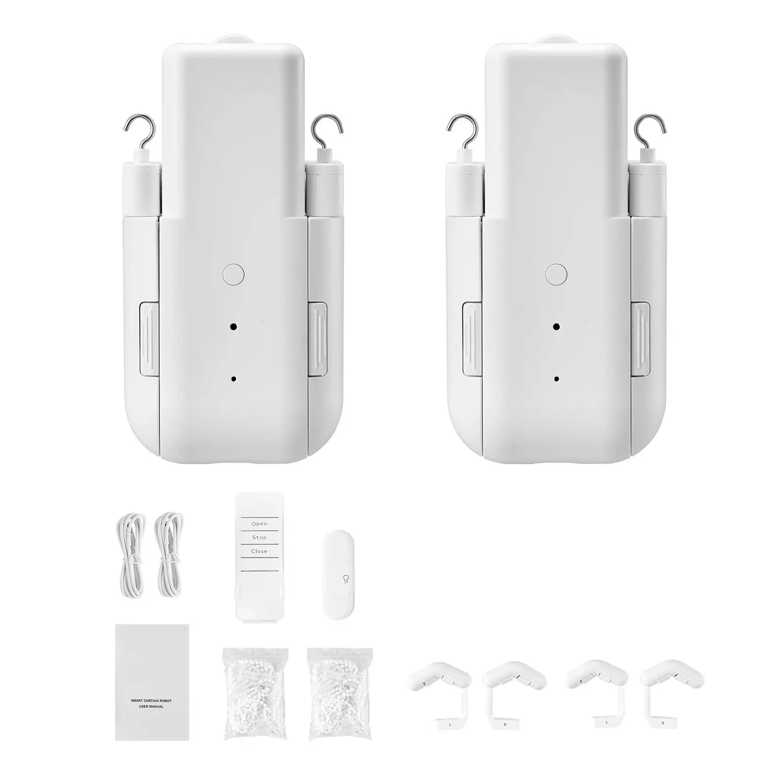 Automatic Curtain Opener, 2 Pack, APP and Remote Control, Hub Included, Electric Smart Compatible with Alexa Google Home, Timed