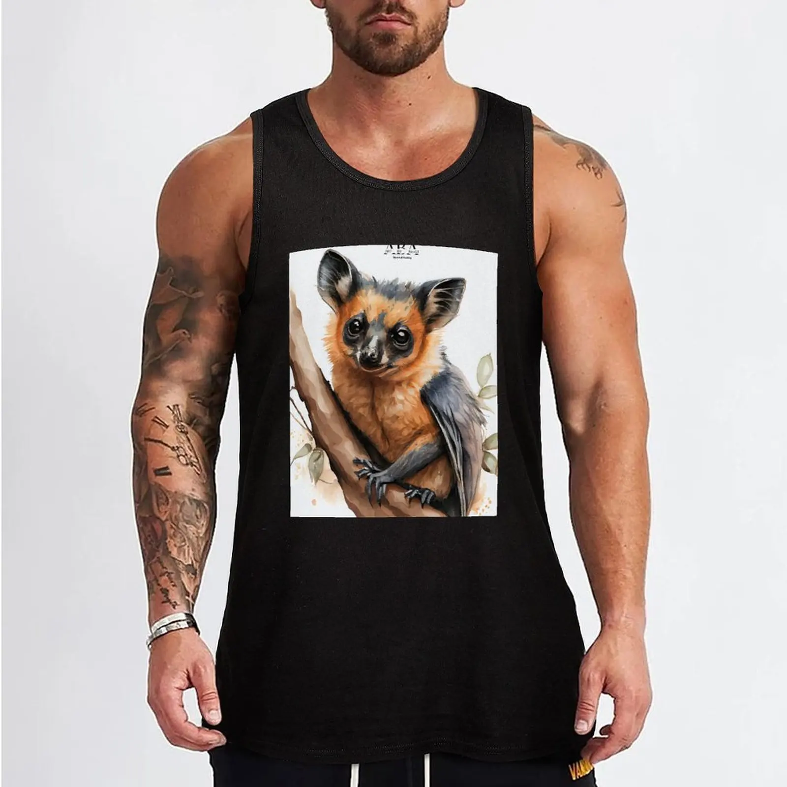 Australian terrestrial Spectacled Flying-Fox - Watercolor Paint Tank Top t shirt sleeveless tshirts for men bodybuilding