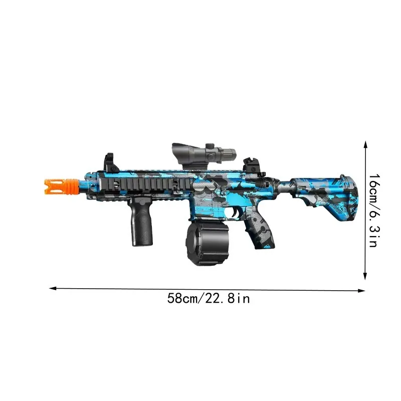 Brinquedos infantis ao ar livre M416 Pistola de respingos manual e elétrica 2 em 1 Ball Blaster