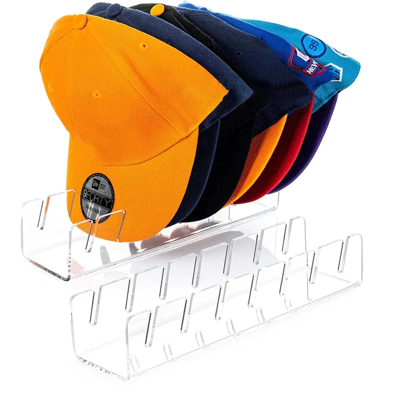 Présentoir de Casquette de Baseball T1 à 7 Trous, Porte-Chapeau en Acrylique Transparent Durable pour la Maison, Rangement dans Placard, Décoration d'Organisation