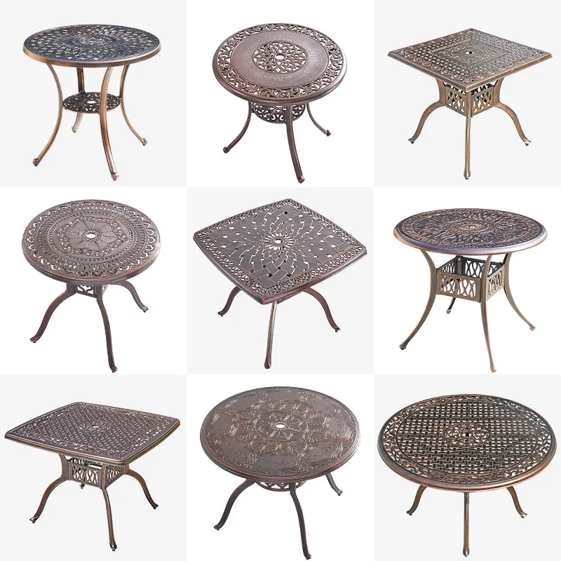

Outdoor table and chair courtyard round table combination outdoor open-air casual coffee table garden balcony terrace cast alumi