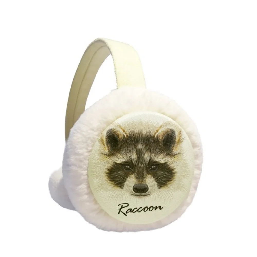 

Little Mischievous Brown Raccoon Animal Winter Ear Warmer Cable Knit Furry Fleece Earmuff Outdoor