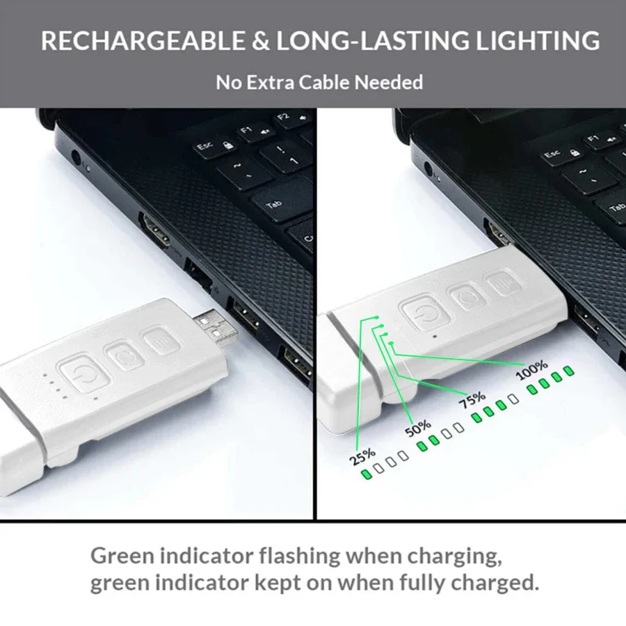 Lâmpada de leitura conduzida recarregável do Usb, proteção ocular, portátil, grampo-em, luz da noite