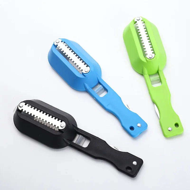 2 In1 Fishing Scale Brush Knife Fish Skin Brush Built-in Fish Cutter Fast Remove Fishs Scale Scraper Planer Tool Kitchen Gadgets
