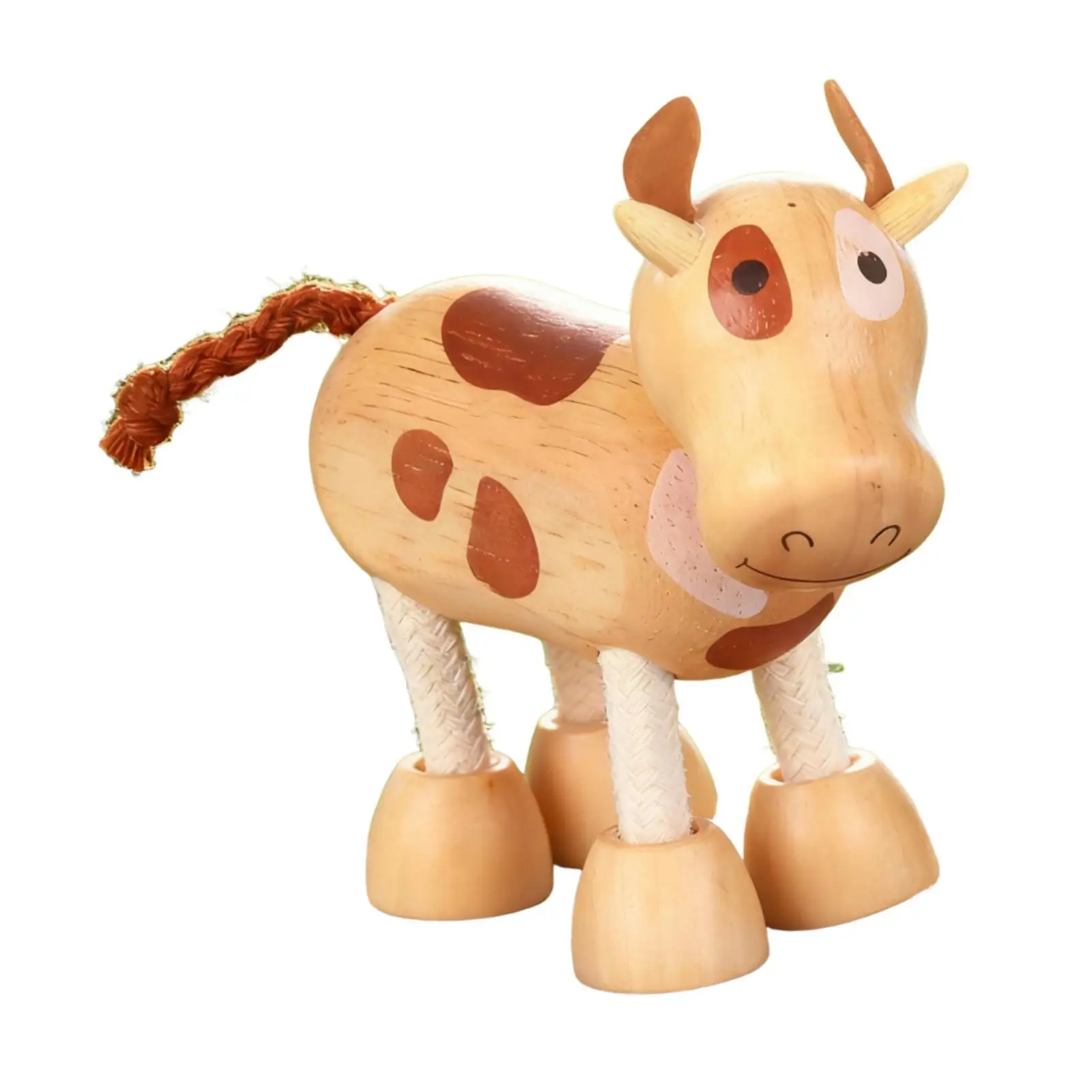 

Bendable Wooden Cow Figurine Kids Educational Toy Flexible Animal Figure Learning Toys for Preschool Play