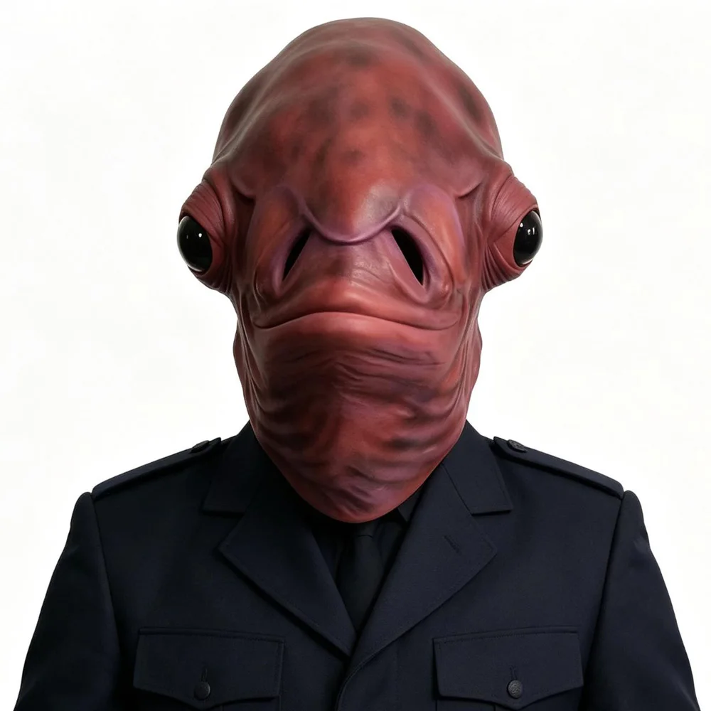 面白い魚型エイリアンフルヘッドマスクコスプレufoモンスターラテックスマスクハロウィン仮装カーニバルドレスアップパーティーコスチューム小道具
