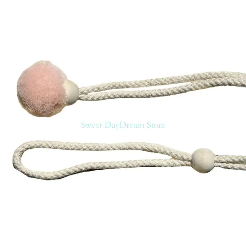 Y88C Elegant Curtain Rope Buckles Handwoven Cotton Tiebacks Curtain Ties for Home
