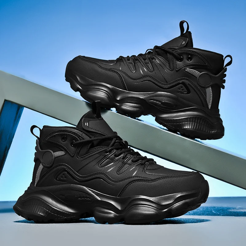

Men's 2025 New High-Top Sneakers - Chunky, Waterproof, Non-Slip, Durable, Stylish Casual Travel Sports Shoes