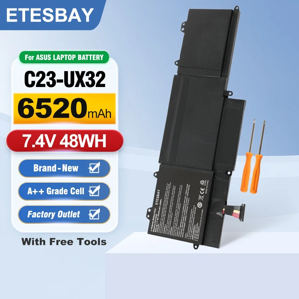 ETESBAY C23-UX32 Laptop Battery For ASUS VivoBook U38N U38N-C4004H ZenBook UX32 UX32V UX32A UX32VD 7.4V 48WH
