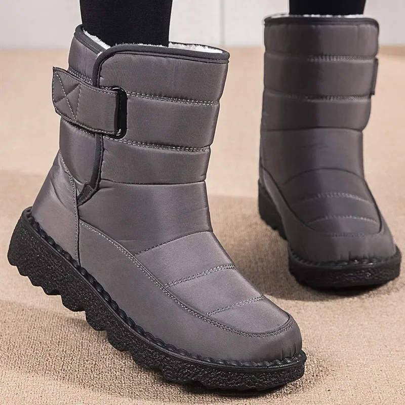 

Women's Boots Super Warm Winter Boots With Heels Snow Boots Rubber Booties Fur Bota Feminina Short Boot Female Winter Shoes