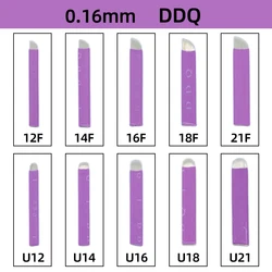 DDQ Purple Microblading 0.16mm Tebori Blades Needles Tattoo needles Permanent Makeup Needle 12 14 16 18 21 Manual Eyebrow Blades