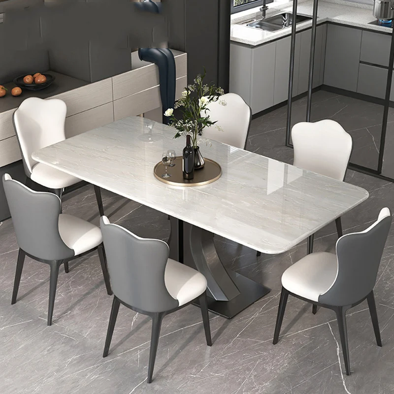 Center Luxury Set Dining Table 8 Chairs Designer Lounges Clearance Dining Table Space Saving Tavolo Pranzo Furniture Home