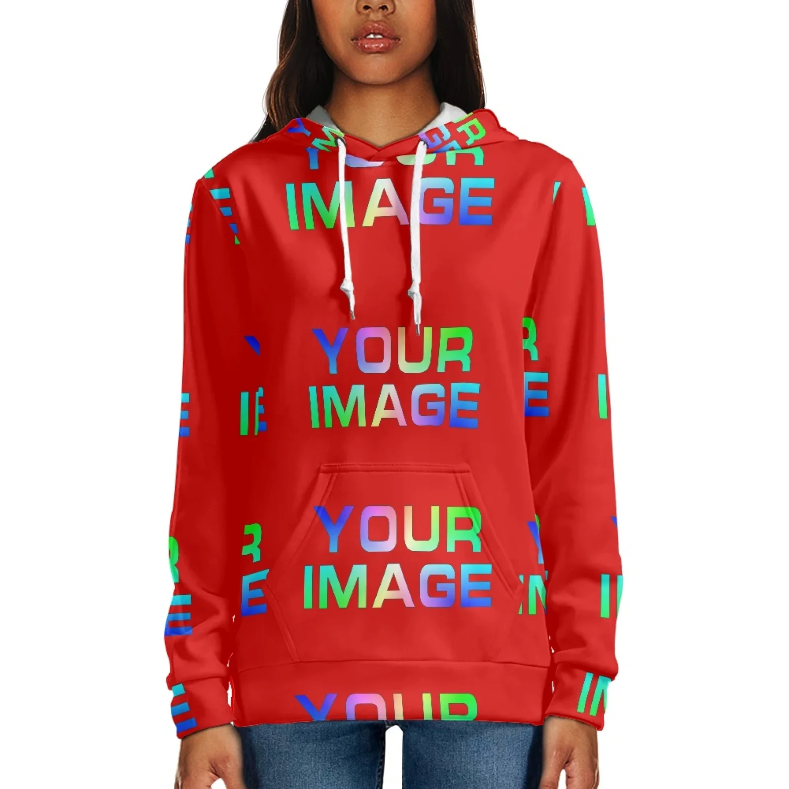 Women Loose Hoodie Casual Style Collar Long Sleeve Pullover with Pockets XS S M L XL 2XL 3XL 4XL 5XL 6XL Custom Print On Demand
