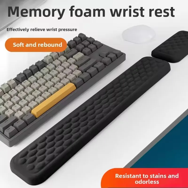 

Memory Foam Wrist Rest for Computer Keyboard Mouse Ergonomic Design for Typing Pain Relief Desk Pads Support Hand and ArmMousepa