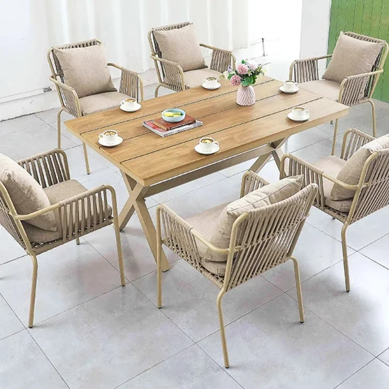 

Dining Room Furniture Garden Dining Table Set Rope Woven Dining Room Outdoor Tables and Chairs