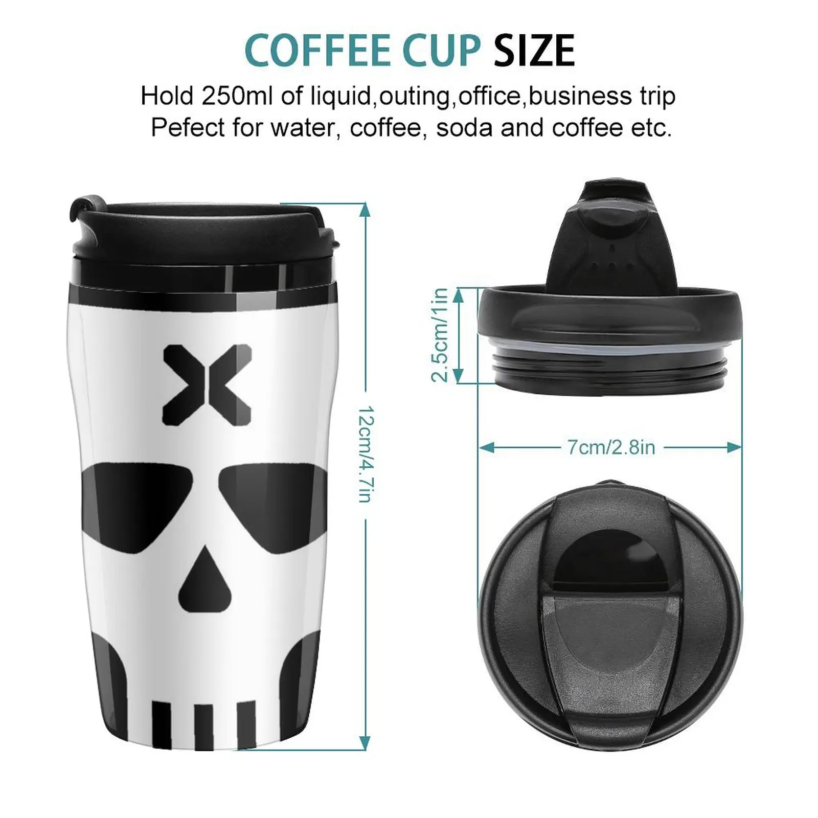 New Marauders Skull (White) Travel Coffee Mug Espresso Coffee Cups Black Coffee Cup