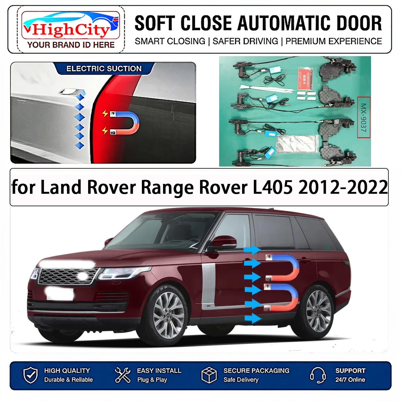 for Land Rover Range Rover L405 2012-2022 Electric Suction Soft Close Door Kit Smart Anti Pinch Auto Cinch Latch System No Slam