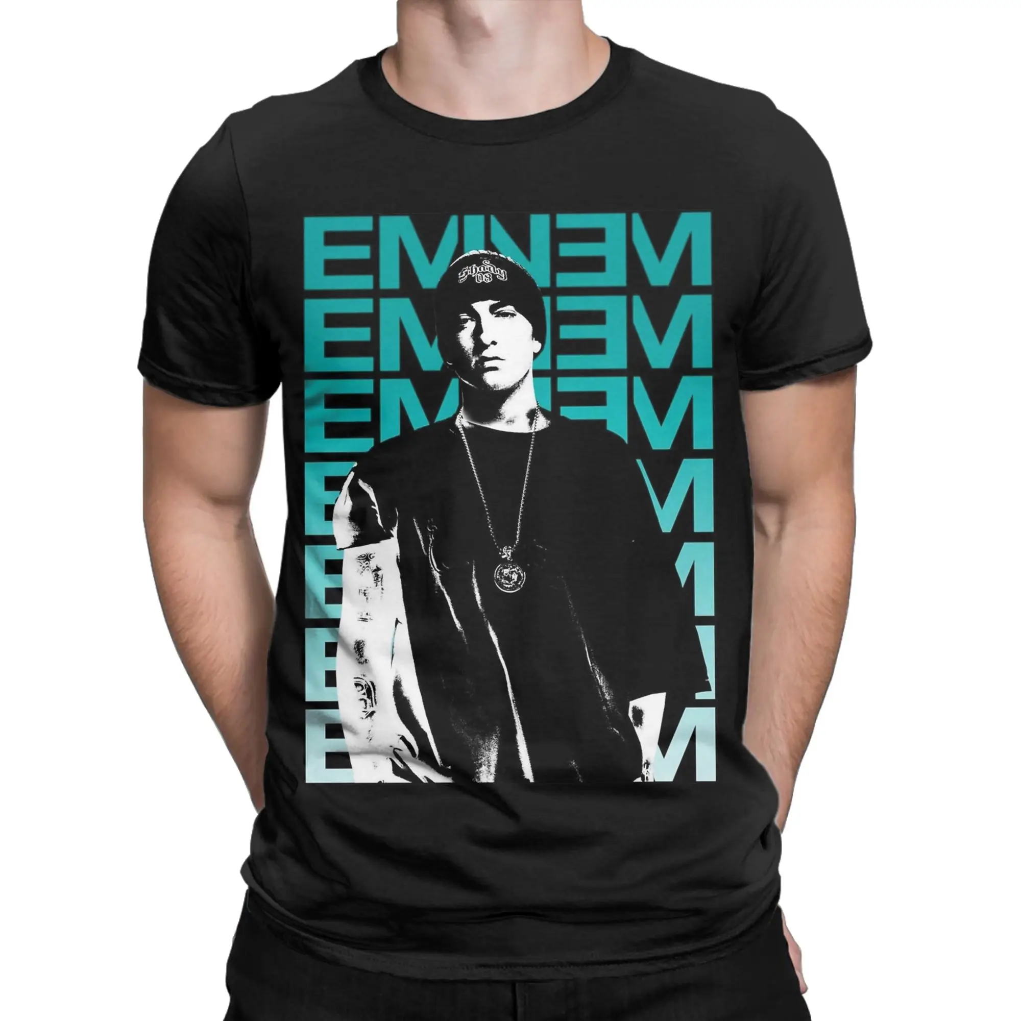 

Men T-Shirt Shady Eminem hip-hop Funny Pure Cotton Tees Short Sleeve T Shirt Round Neck Clothes Unique