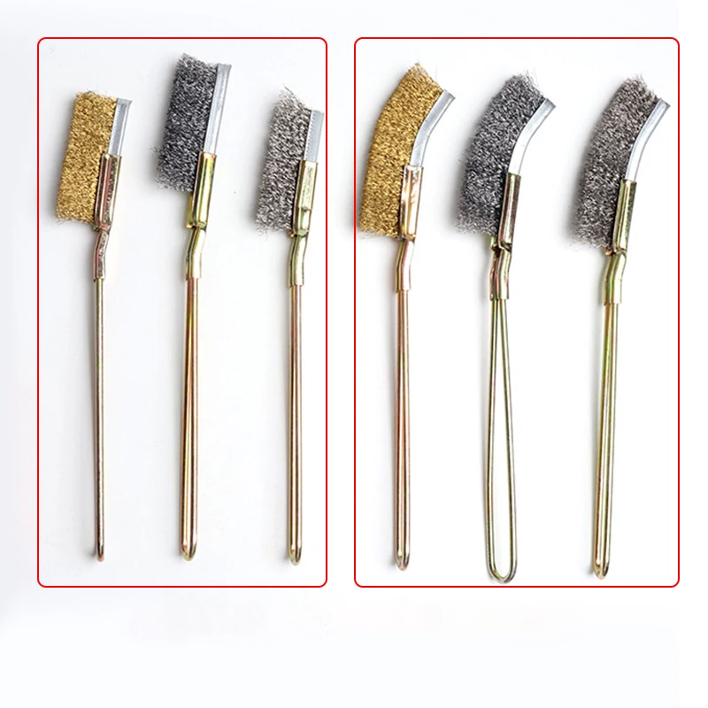 Curved / Straight Steel Soft Bonsai Brush Garden Cleaning Tool Hand Tools Safe and Eco-friendly Rust Removal Brushes