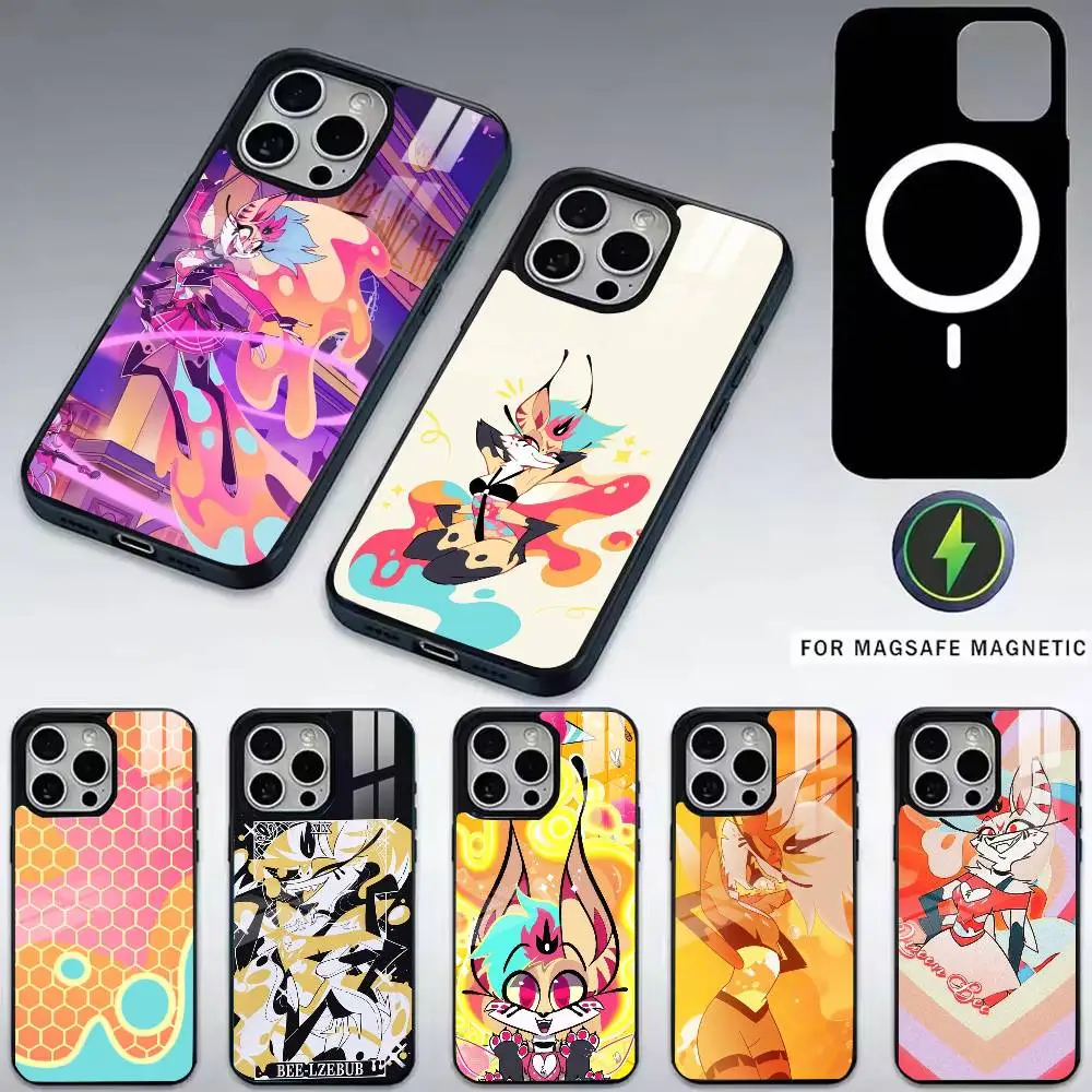

Hazbin H-Hotel-l B-Beelzebub Phone Case For iPhone17,16,15,14,13,12,11 Plus,Pro Magnetic with Magsafe Wireless Charging