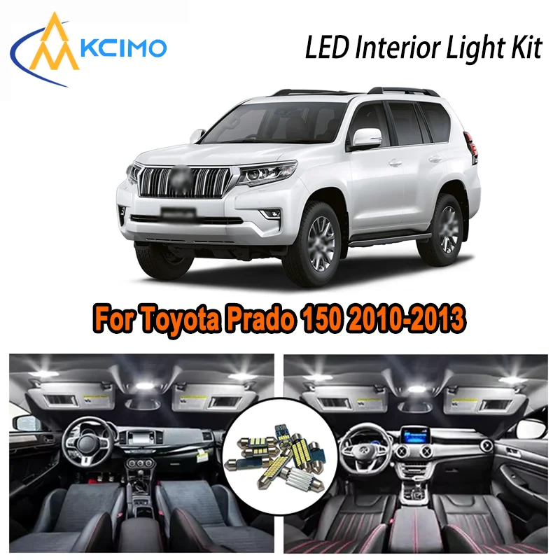 

For Toyota Prado 150 2010-2013 2010 2011 2012 2013 Premium LED Interior Dome Map Trunk Light Kit Car Led Lamps Canbus No Error