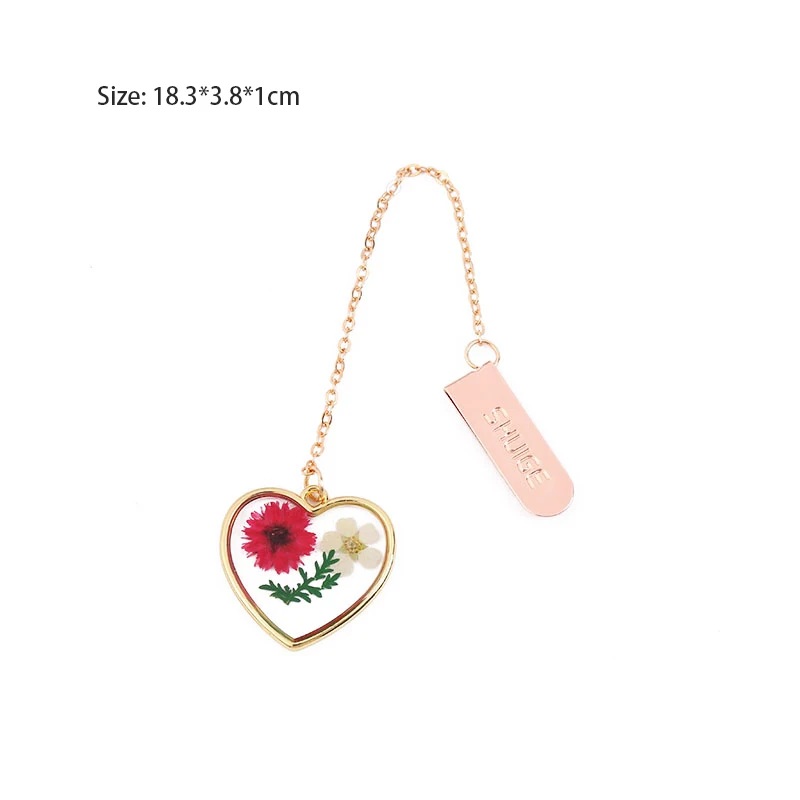 Crystal Heart Embossed Series Bookmark Small Fresh Student Bookclip Tab Alloy Bookmark Pendant Accessories New 2024