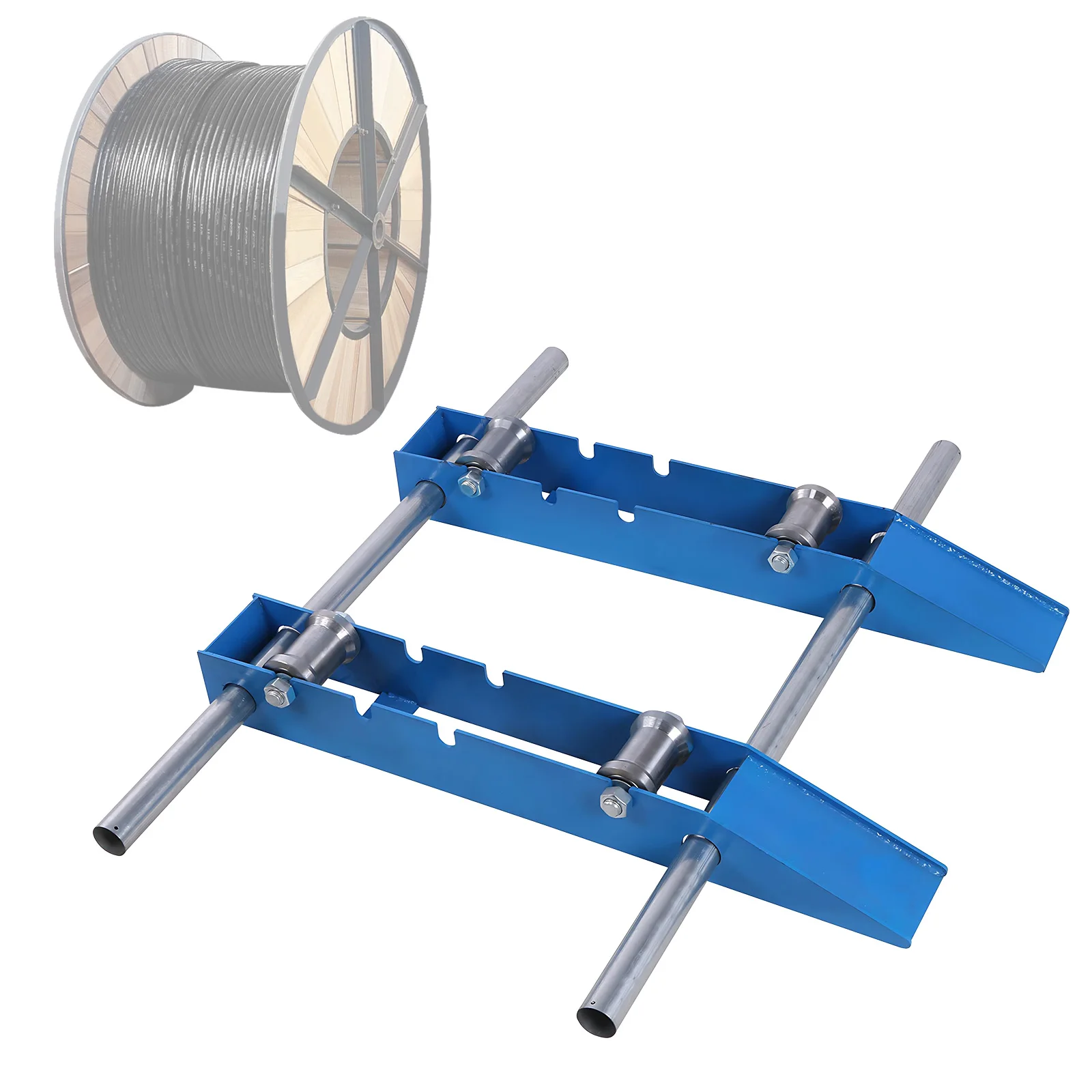 

Comercial Industrial Grade Steel Wire Dispenser with Adjustable Wheel Cable Roller Spool Caddy for Diameter 11.8-47.2inch