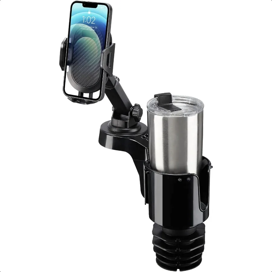 

Cup Holder Phone Mount for Car Car Cellphone Large Adapter Long Arm with 360 Degree Rotation Compatible iPhone Samsung All Smar