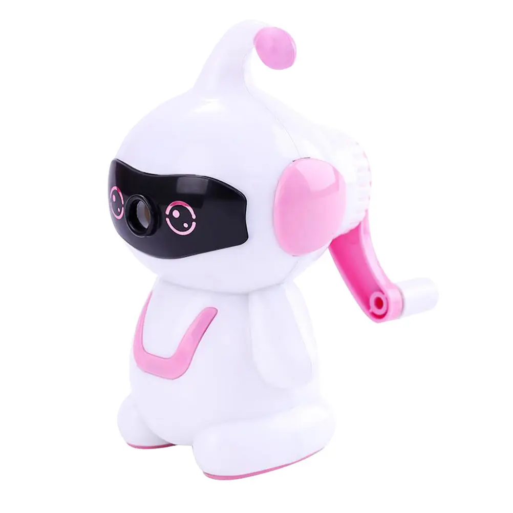 

Robot Pencil Cartoon Kids Manual Student Plastic Iron Gift Manual Pencil Sharpener Long Use Excellent Sharpening